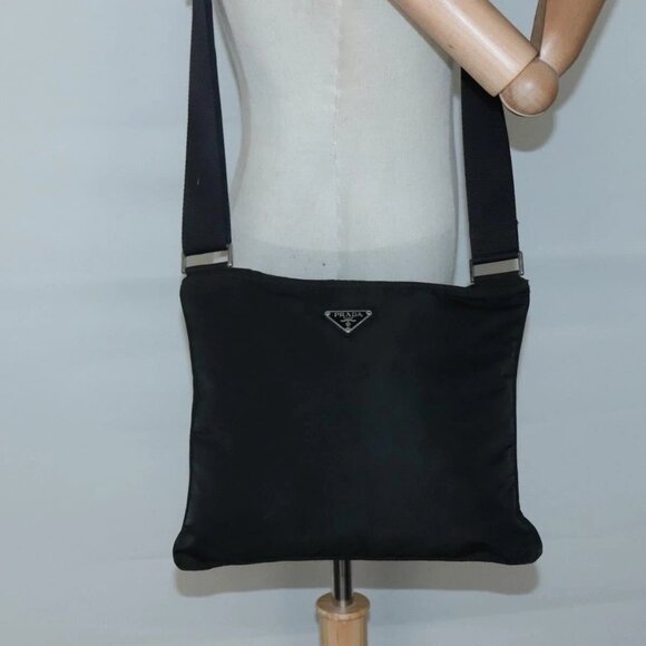 PRADA Shoulder Bag Nylon Black Silver Auth 132150 - Picture 15 of 16